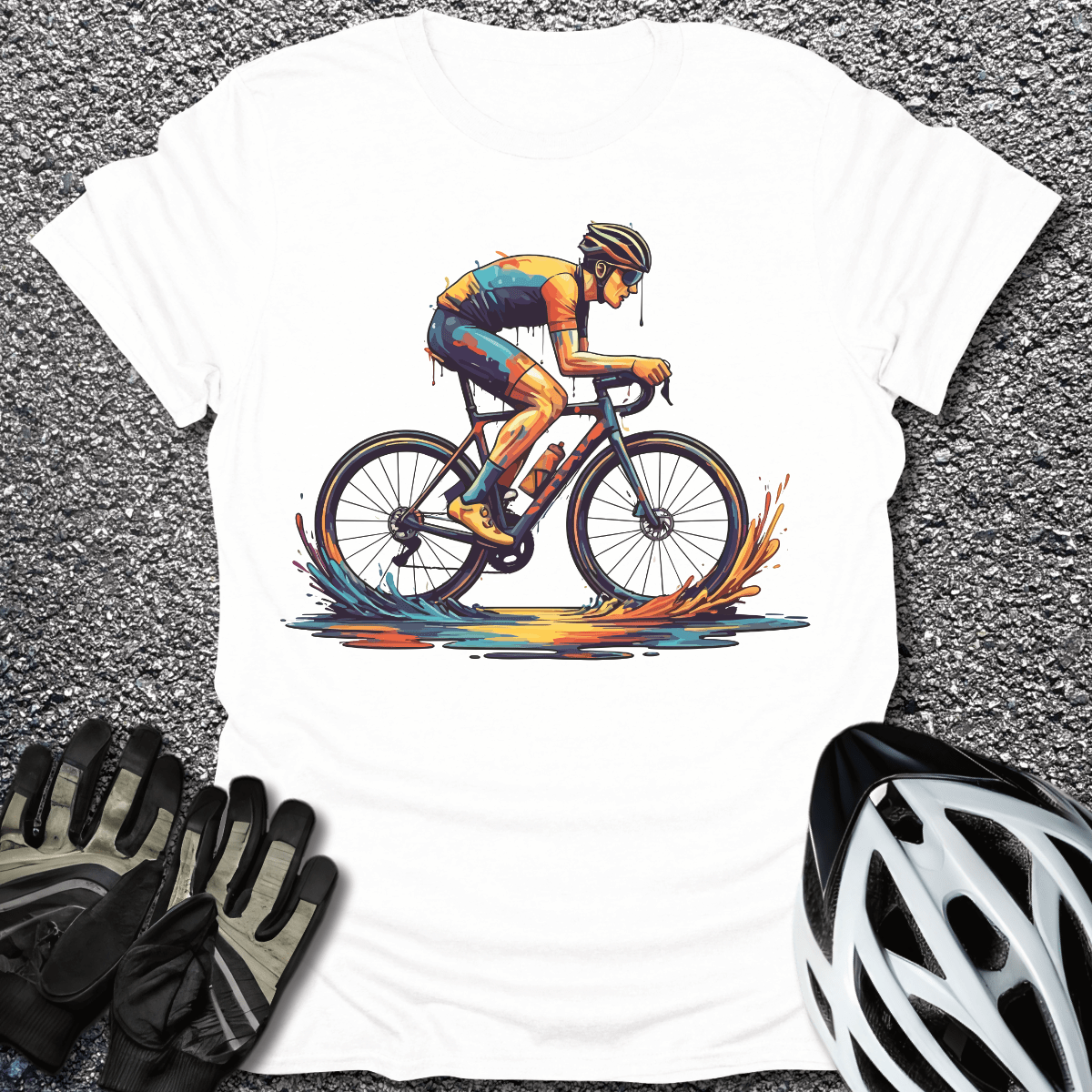 Melting RIder T-Shirt in White / S from CycleTees