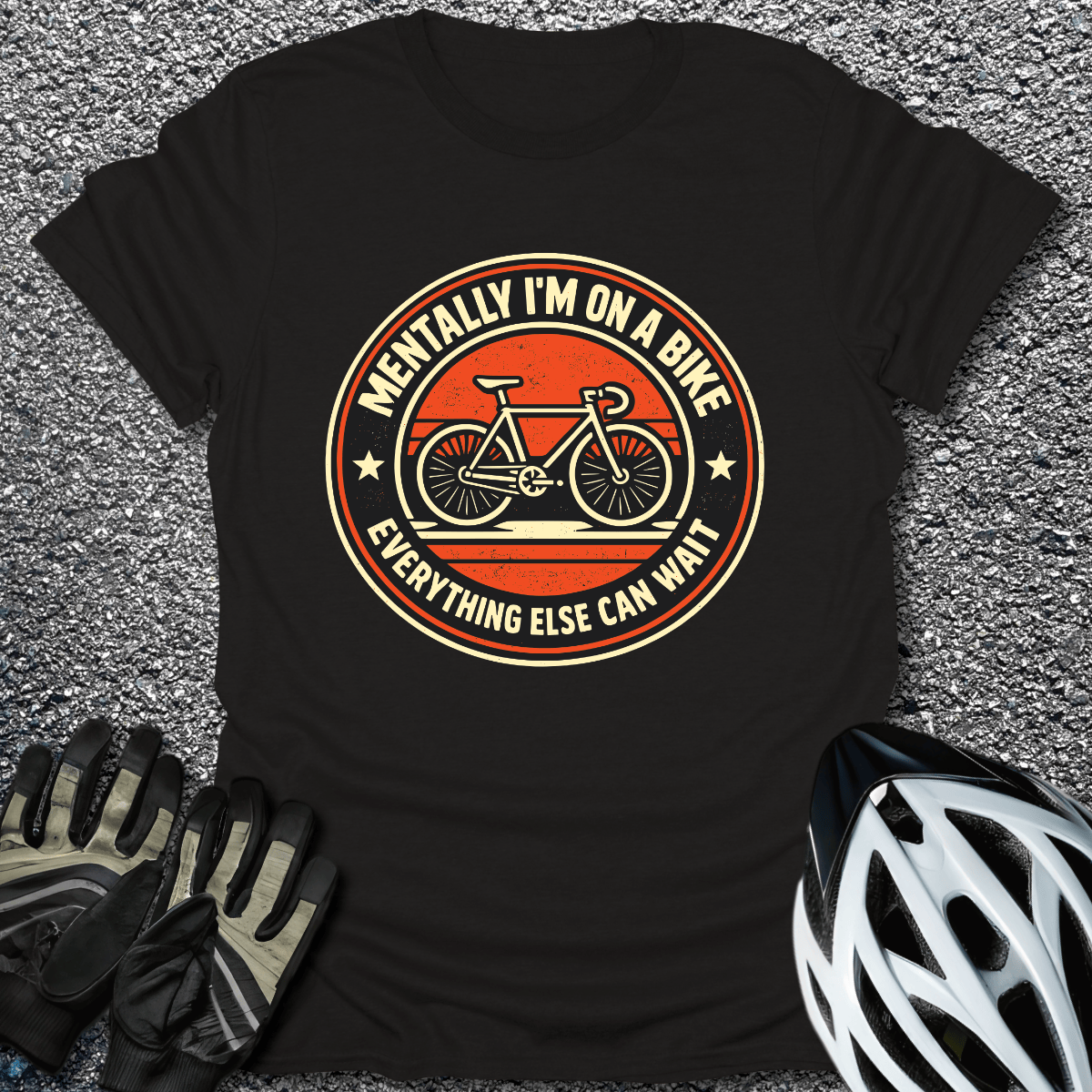 Mentally on a Bike T-Shirt in Black / S from CycleTees