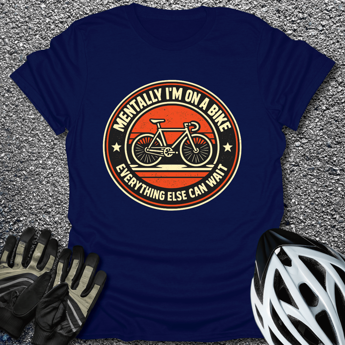 Mentally on a Bike T-Shirt in Navy / S from CycleTees