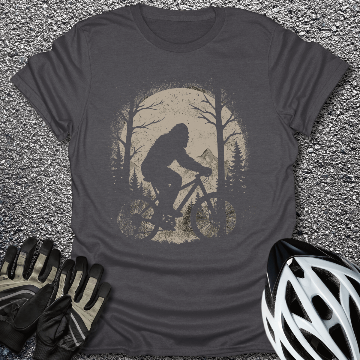 Midnight Bigfoot T-Shirt in Dark Heather / S from CycleTees