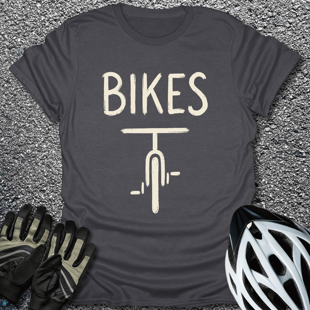 Minimal Bikes T-Shirt in Dark Heather / S from CycleTees