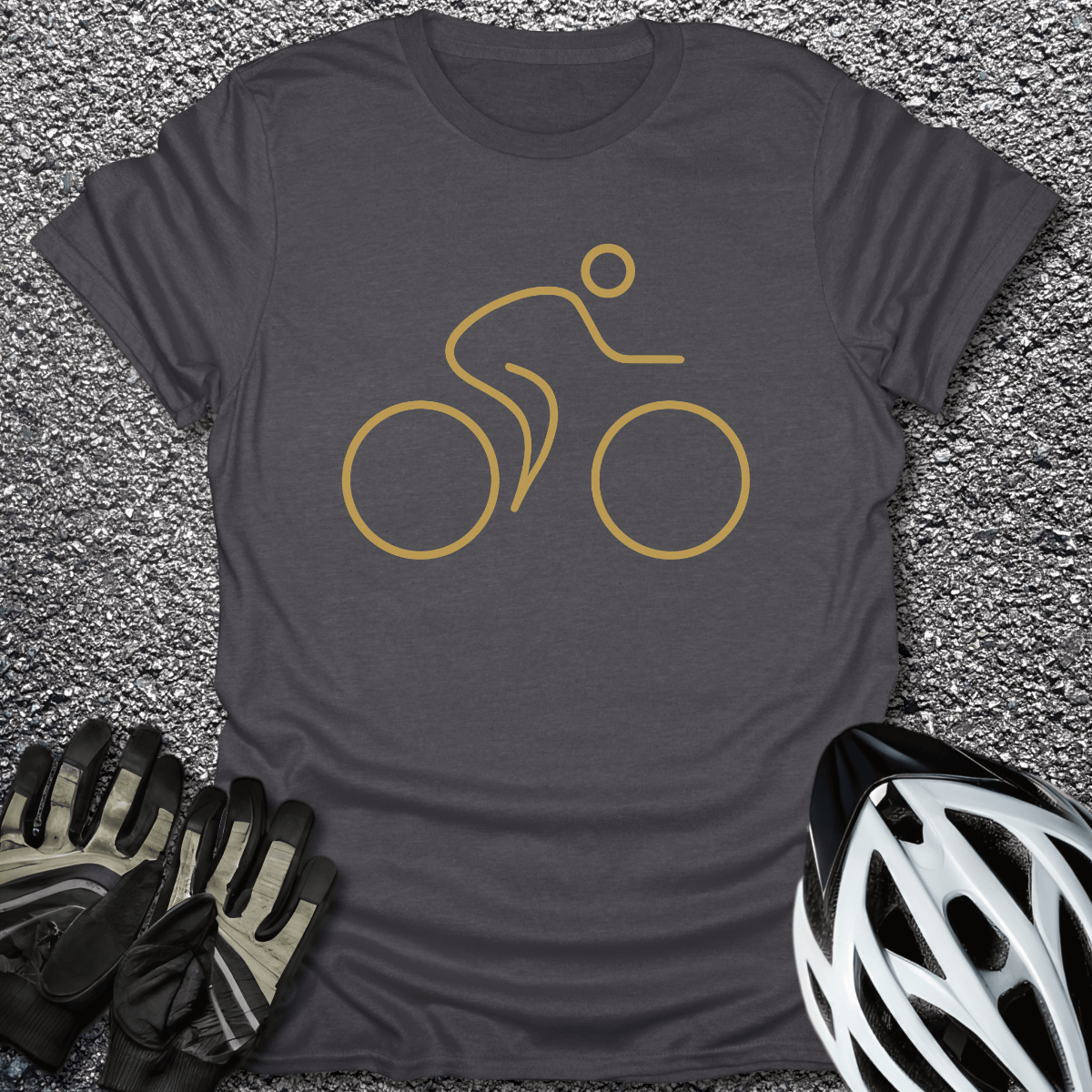 Minimalist Cyclist T-Shirt in Dark Heather / S from CycleTees
