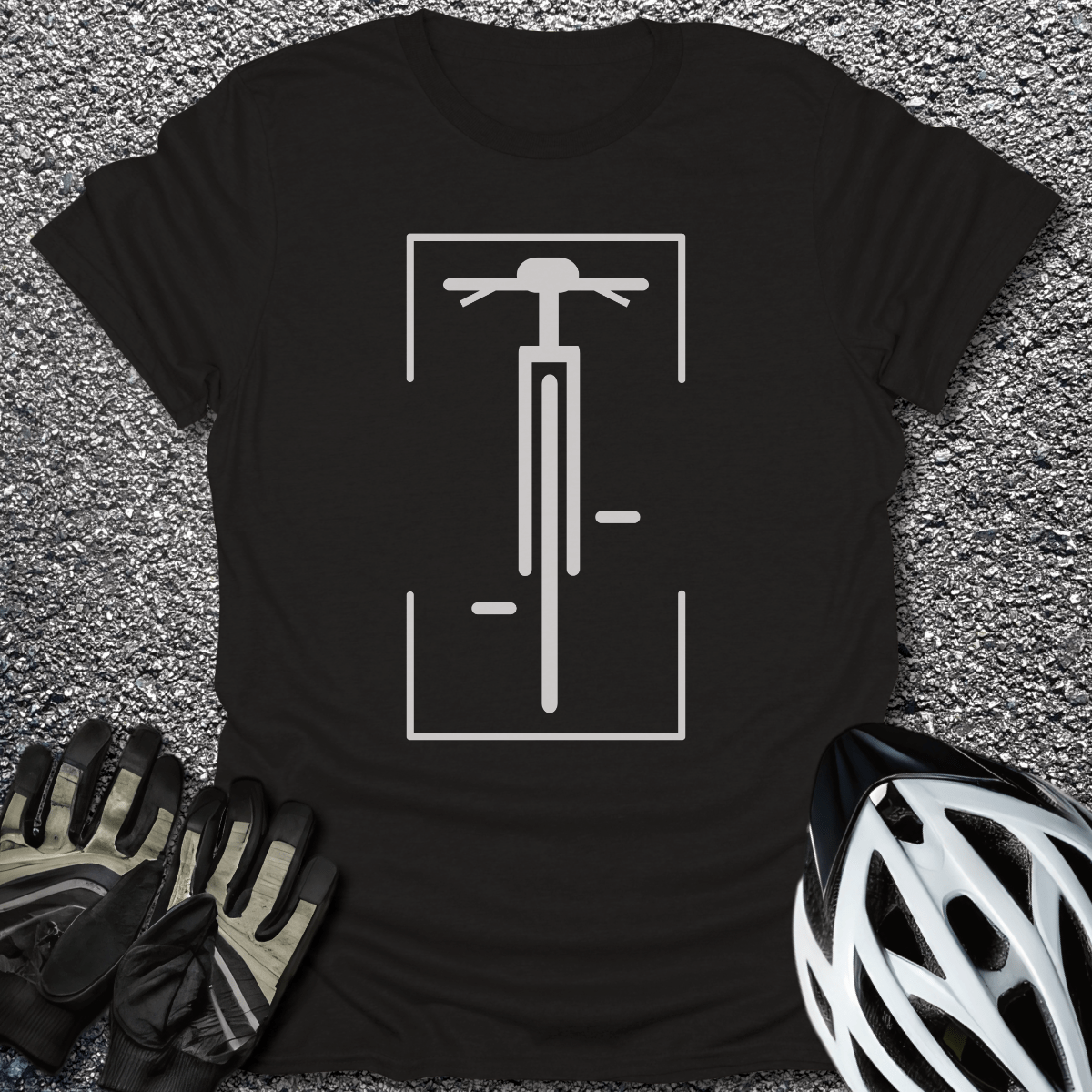 Minimalistic Bike Logo T-Shirt in Black / S from CycleTees
