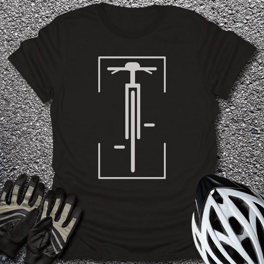 Minimalistic Bike Logo T-Shirt in Black / S from CycleTees