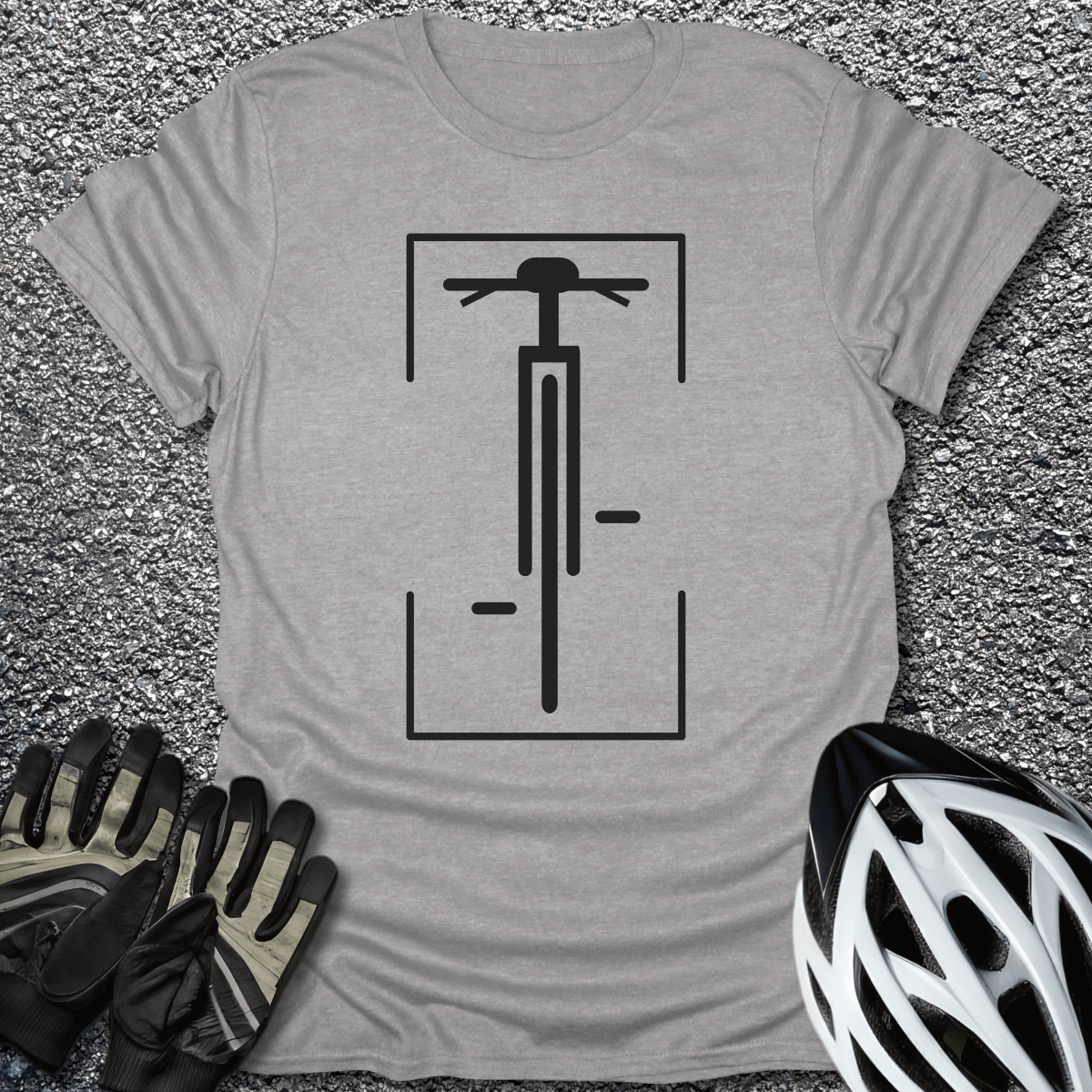 Minimalistic Bike Logo T-Shirt in Sport Grey / S from CycleTees