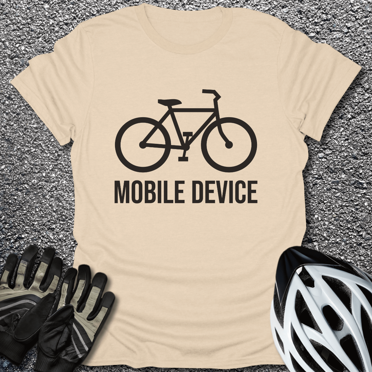 Mobile Device T-Shirt in Sand / S from CycleTees