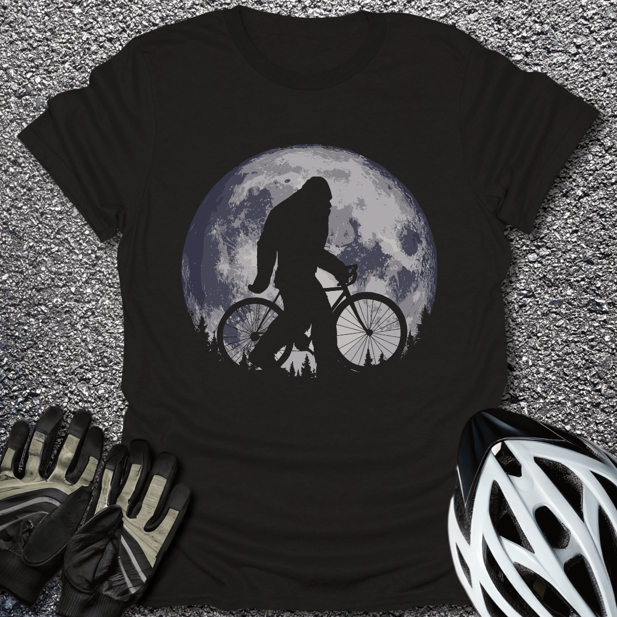 Moonlight Bigfoot T-Shirt in Black / S from CycleTees