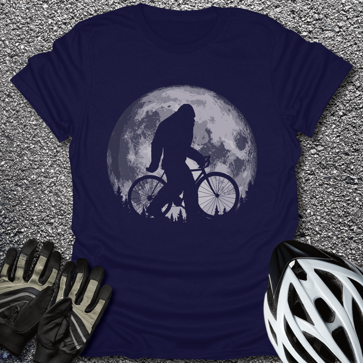 Moonlight Bigfoot T-Shirt in Navy / S from CycleTees