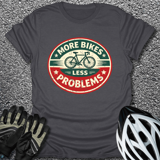 More Bikes T-Shirt in Dark Heather / S from CycleTees