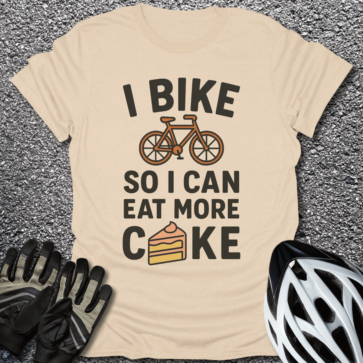 More Cake T-Shirt in Sand / S from CycleTees