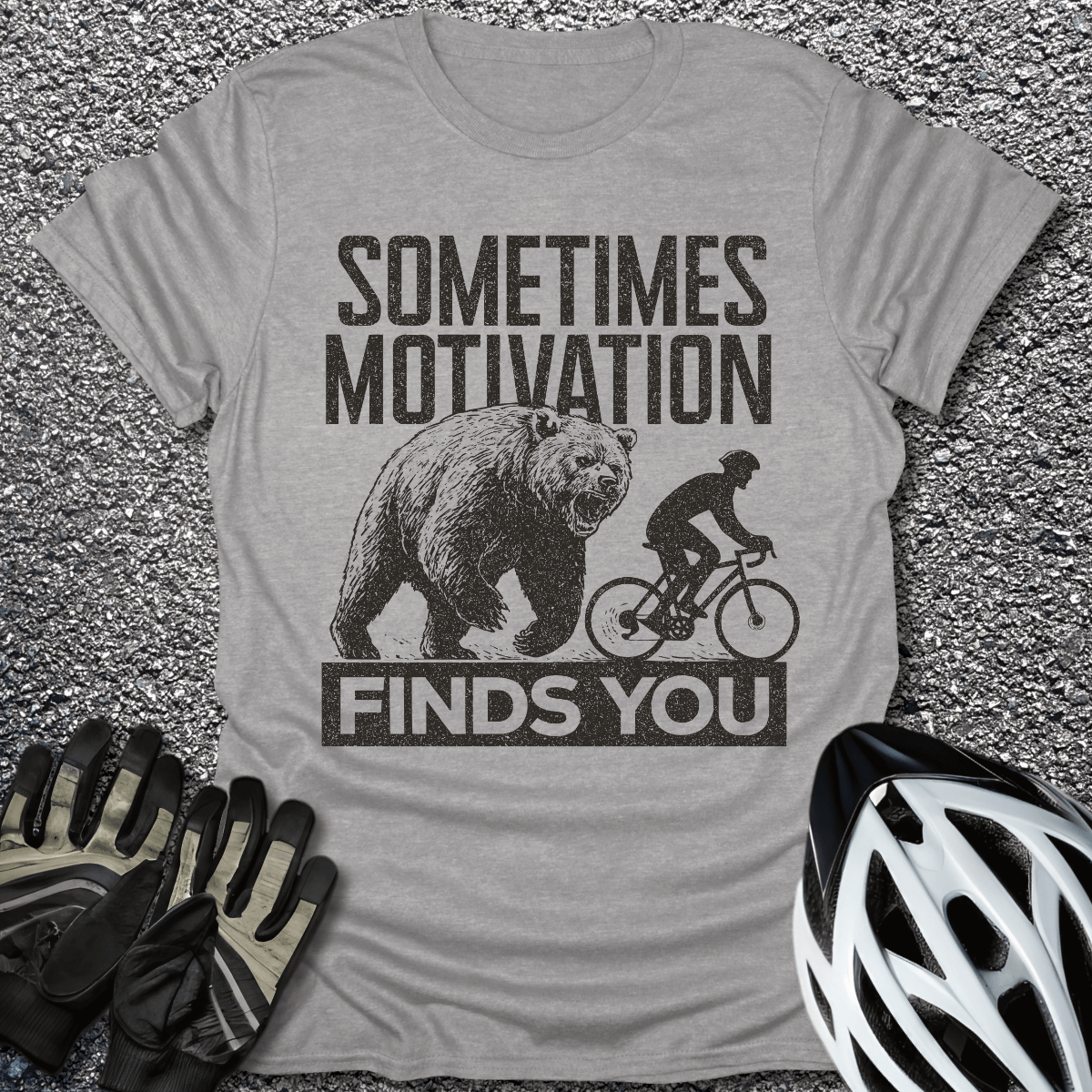 Motivation Finds You T-Shirt in Sport Grey / S from CycleTees