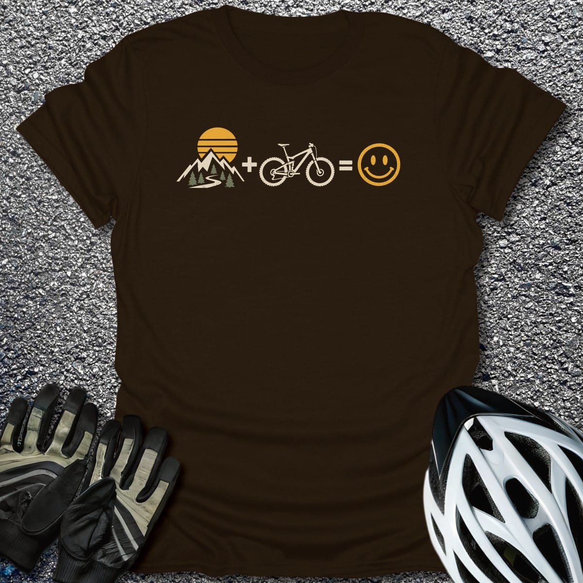 Mountain Bike Joy T-Shirt in Dark Chocolate / S from CycleTees
