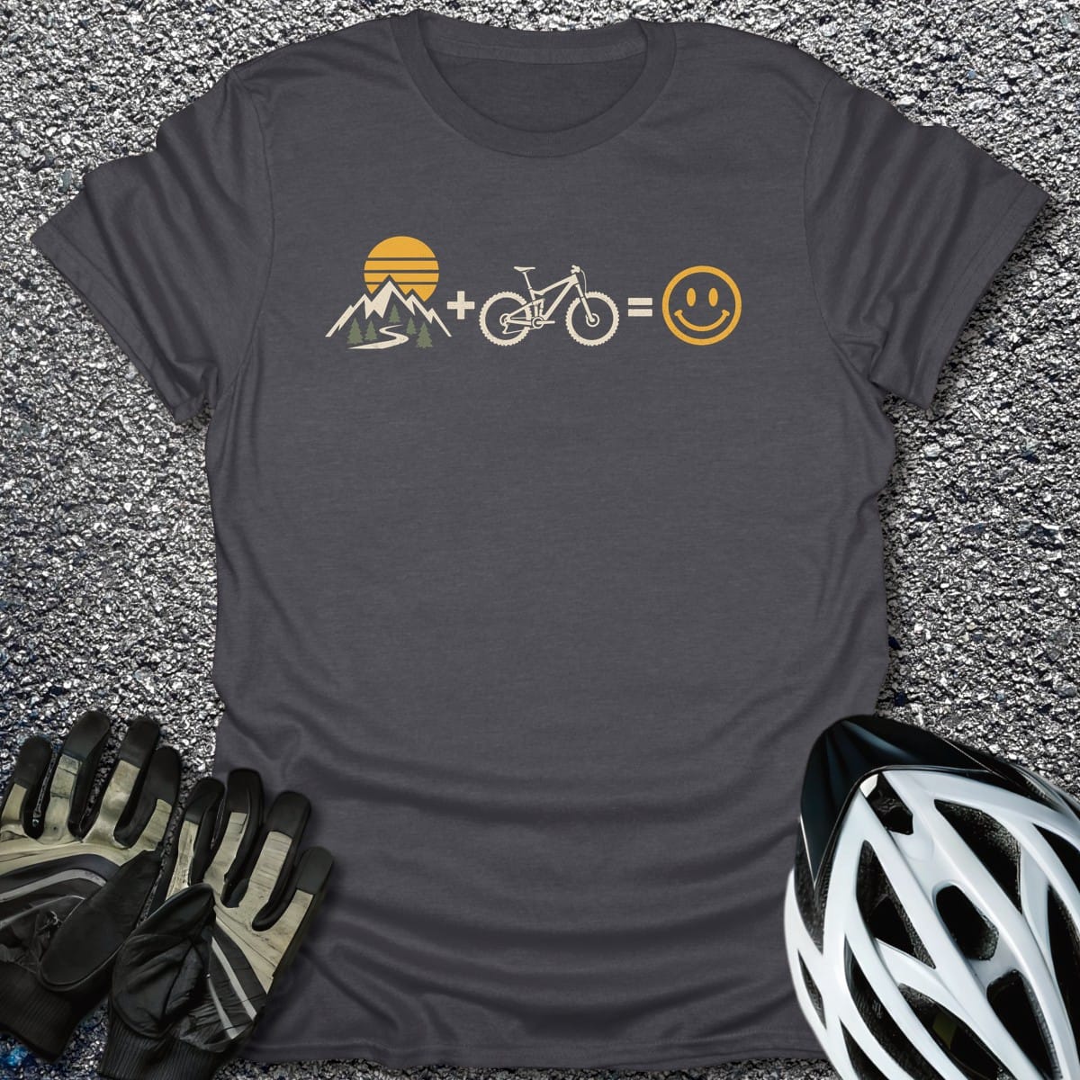 Mountain Bike Joy T-Shirt in Dark Heather / S from CycleTees