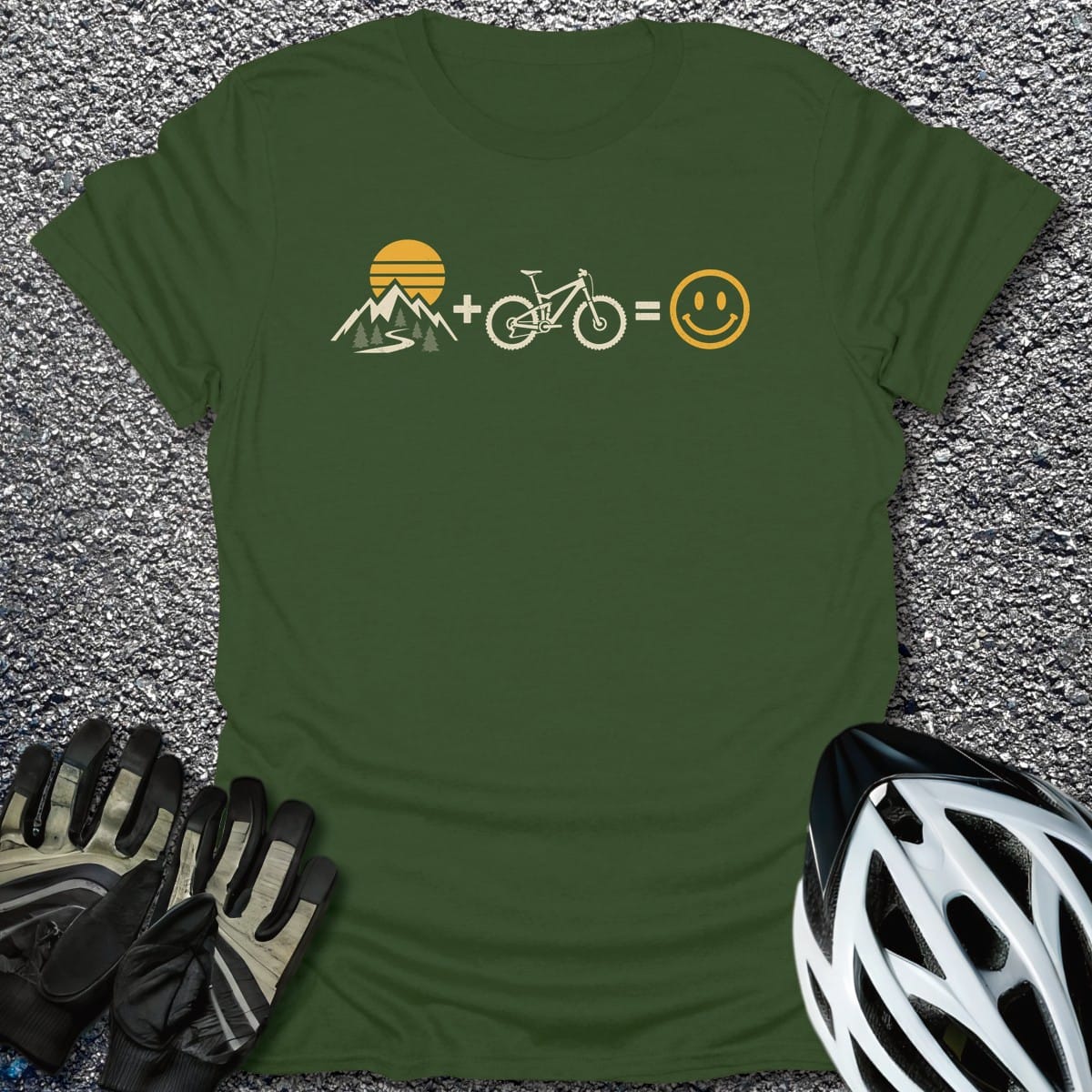 Mountain Bike Joy T-Shirt in Military Green / S from CycleTees