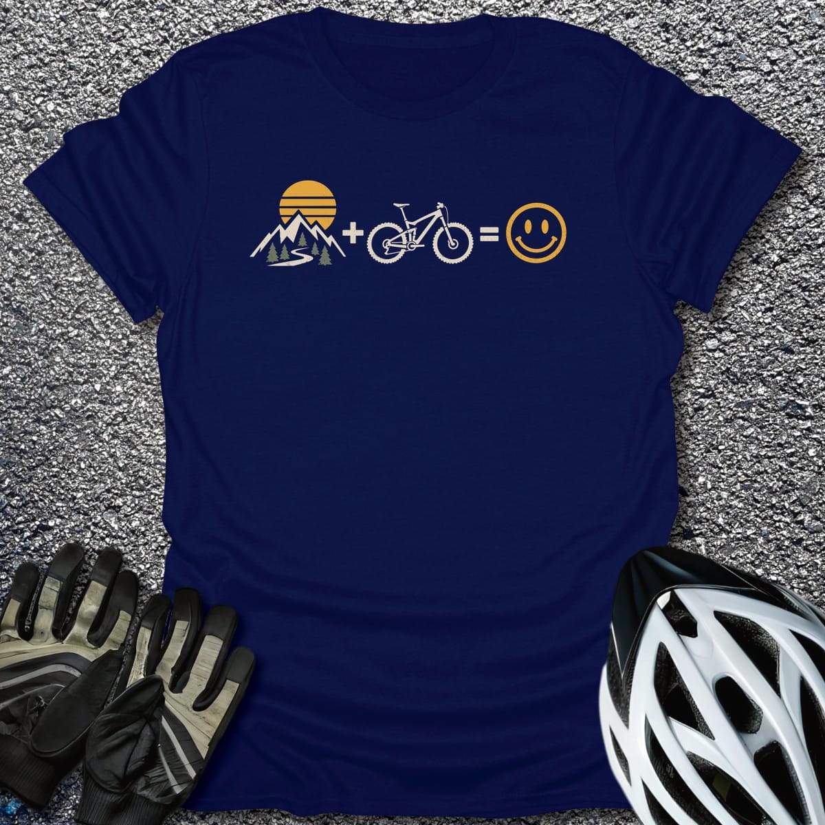 Mountain Bike Joy T-Shirt in Navy / S from CycleTees