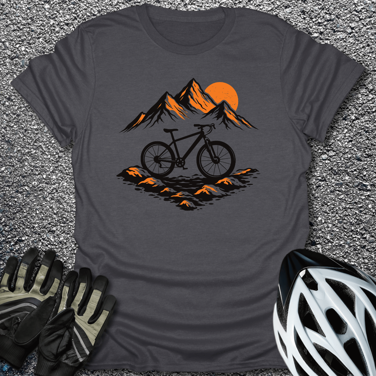 Mountain Calling T-Shirt in Dark Heather / S from CycleTees