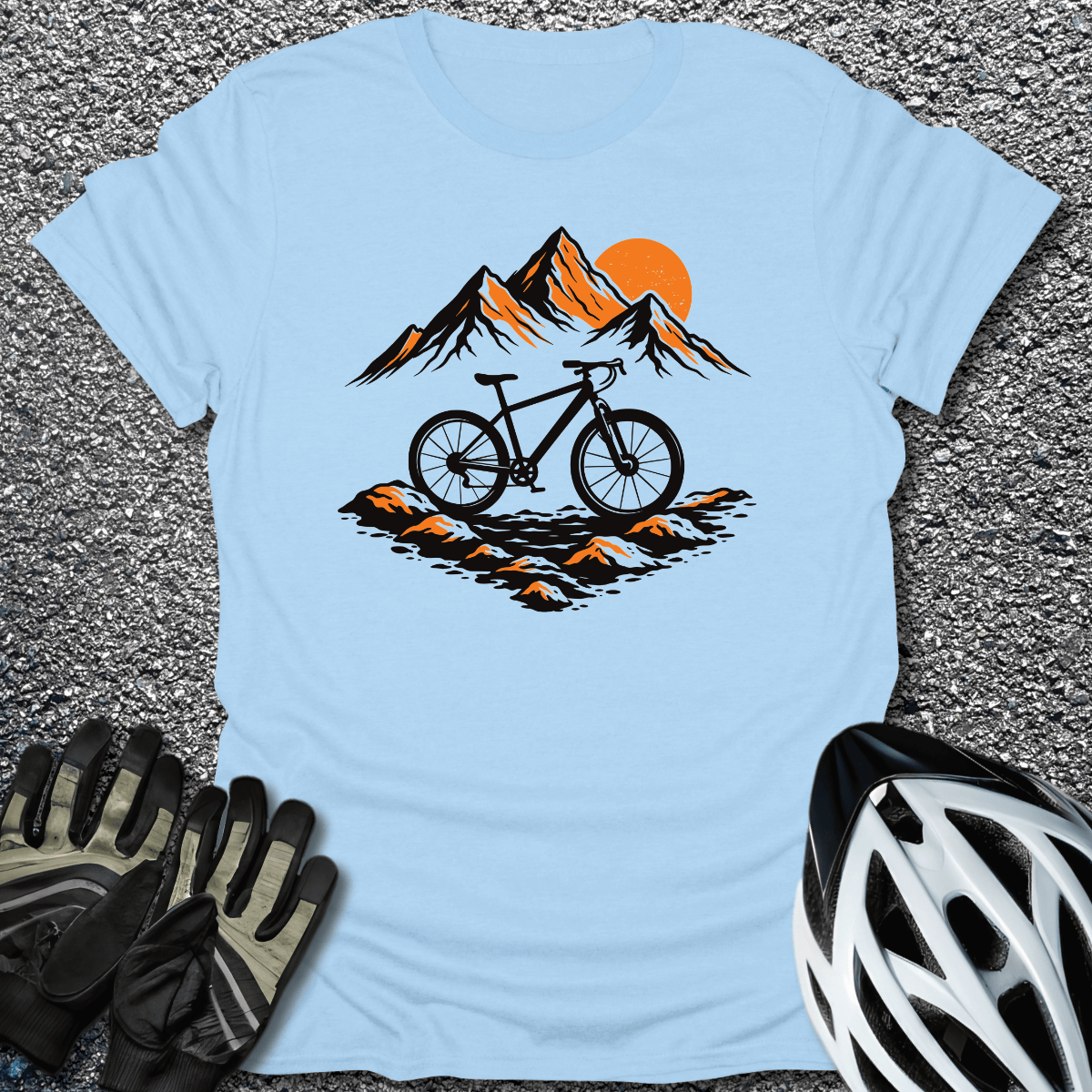 Mountain Calling T-Shirt in Light Blue / S from CycleTees
