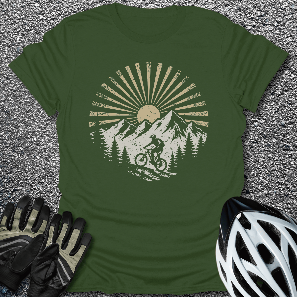 Mountain Days T-Shirt in Military Green / S from CycleTees