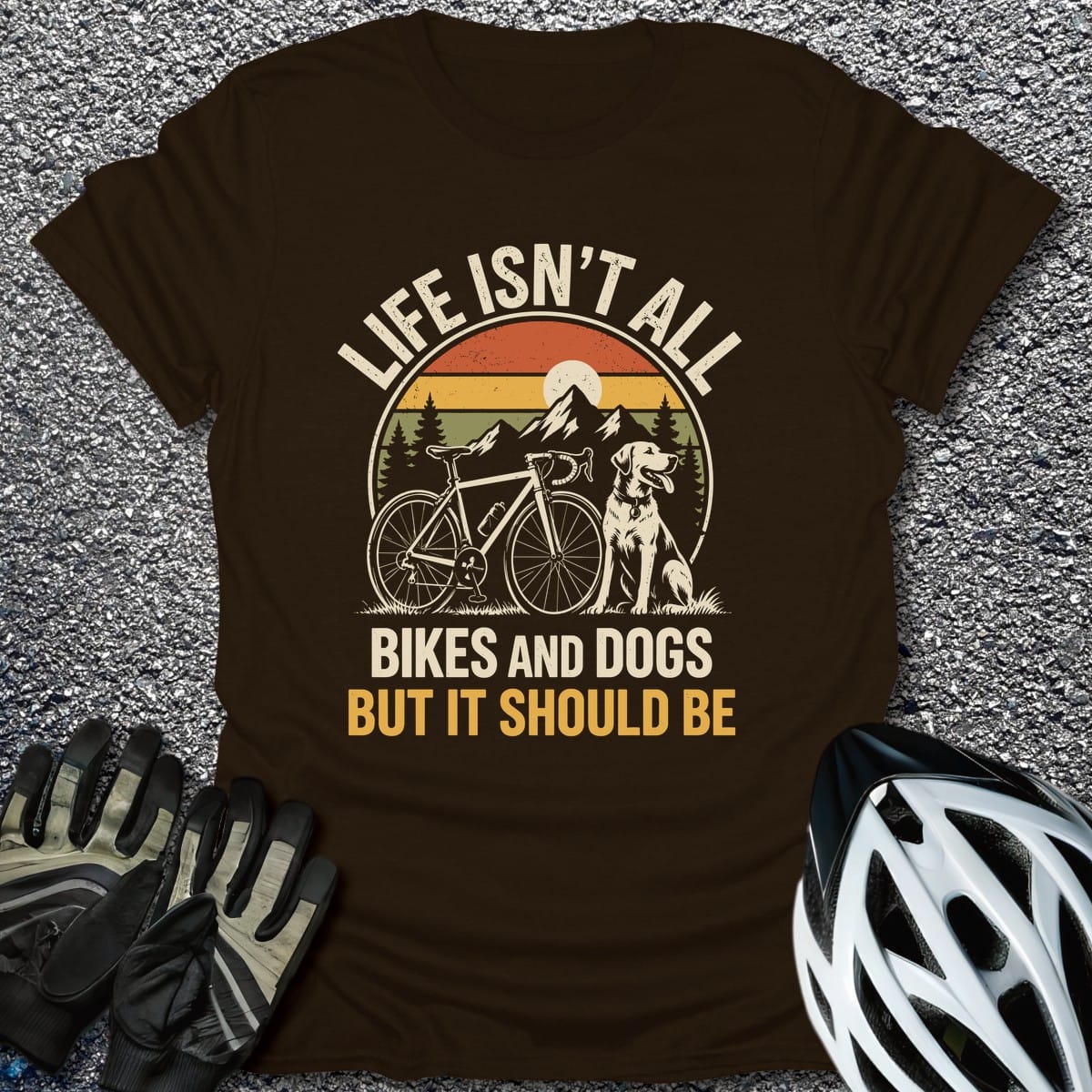 Mountain Miles Paws T-Shirt in Dark Chocolate / S from CycleTees