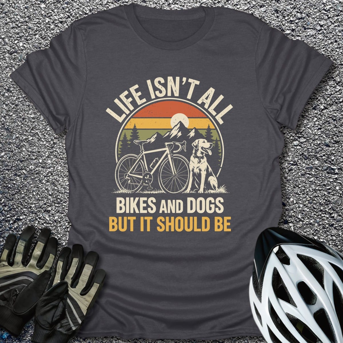 Mountain Miles Paws T-Shirt in Dark Heather / S from CycleTees