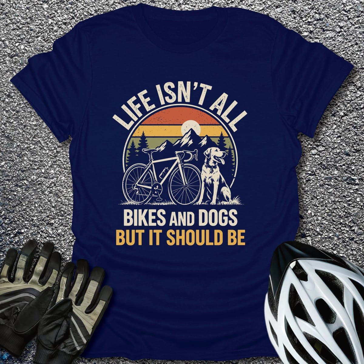 Mountain Miles Paws T-Shirt in Navy / S from CycleTees