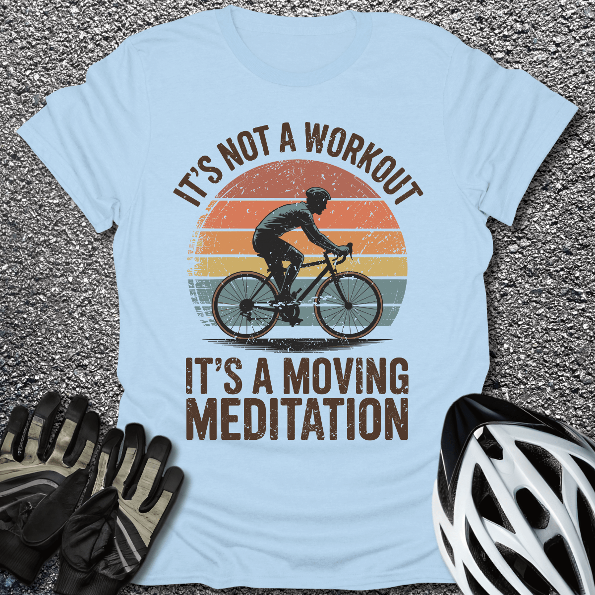 Moving Meditation T-Shirt in Light Blue / S from CycleTees