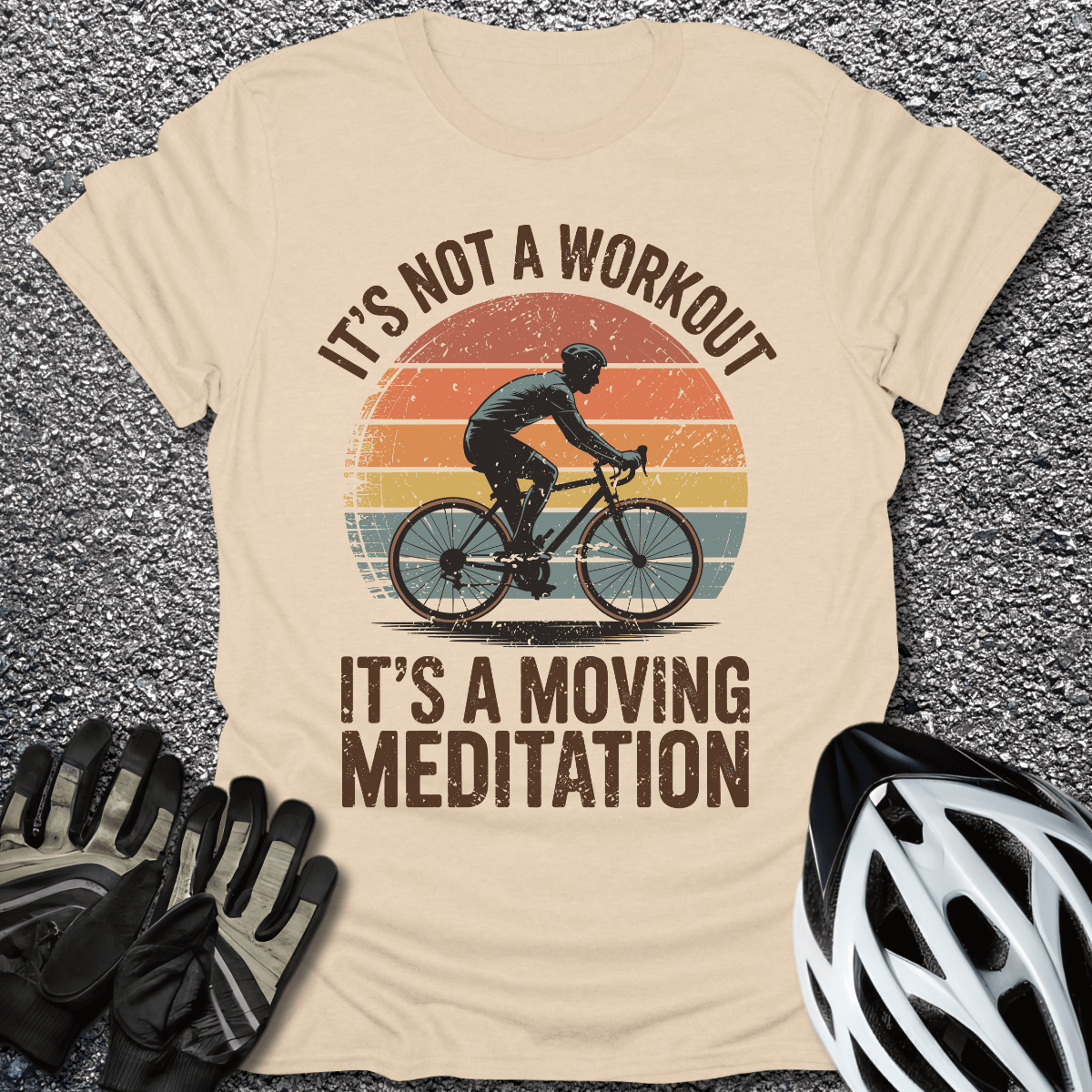 Moving Meditation T-Shirt in Sand / S from CycleTees