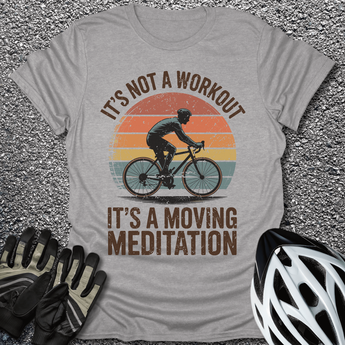 Moving Meditation T-Shirt in Sport Grey / S from CycleTees