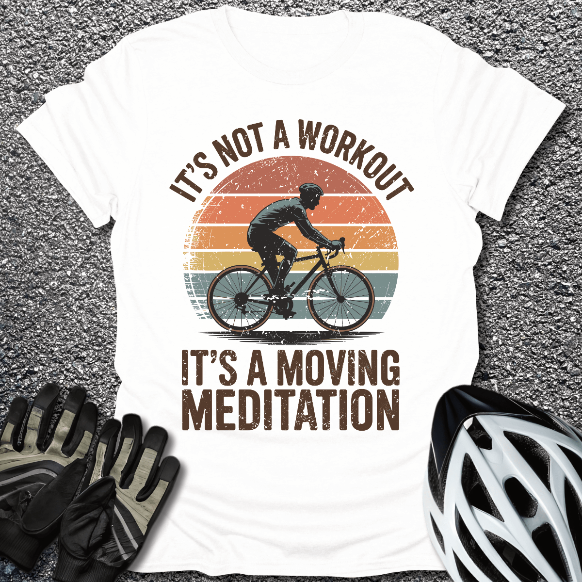 Moving Meditation T-Shirt in White / S from CycleTees