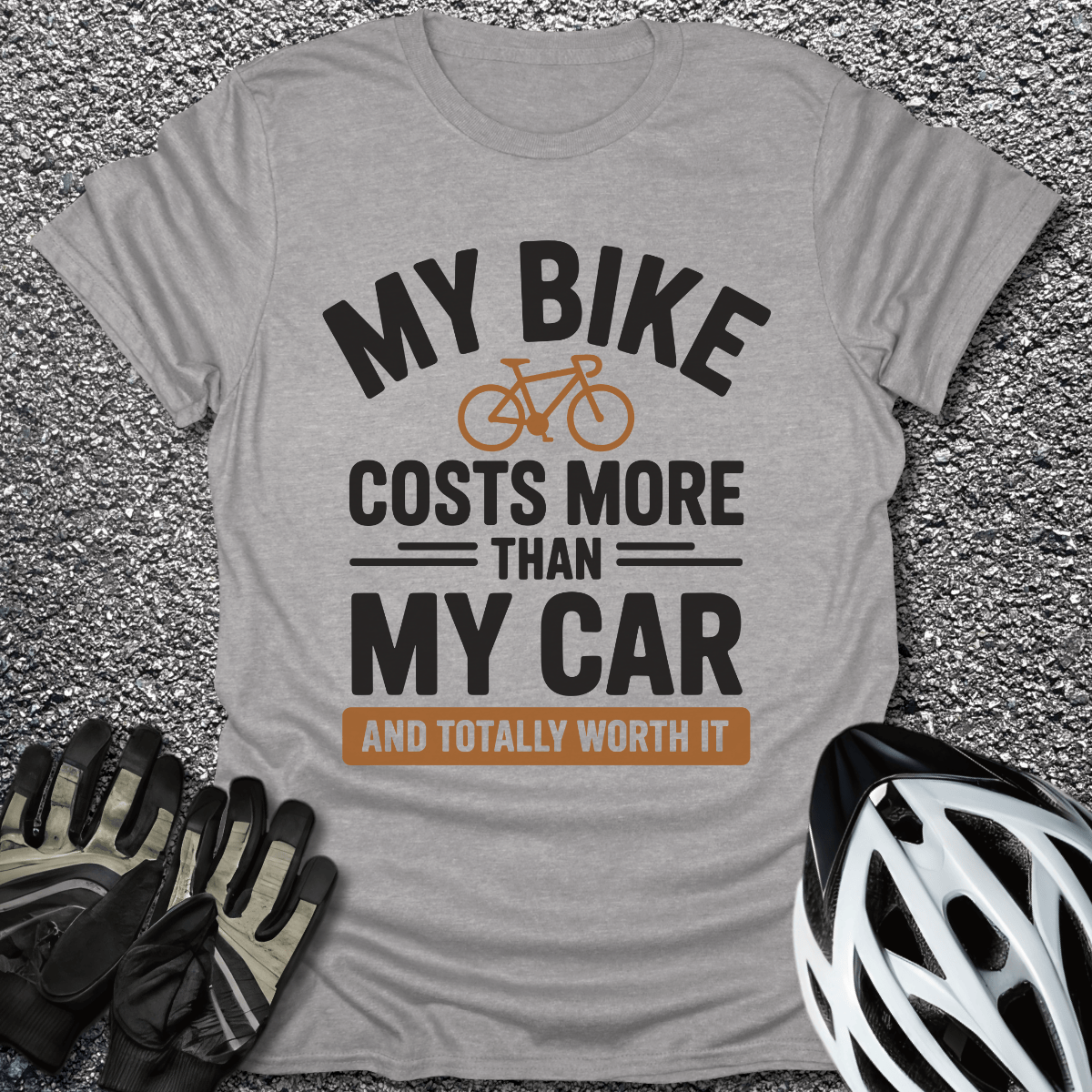 My Bike Costs More T-Shirt in Sport Grey / S from CycleTees