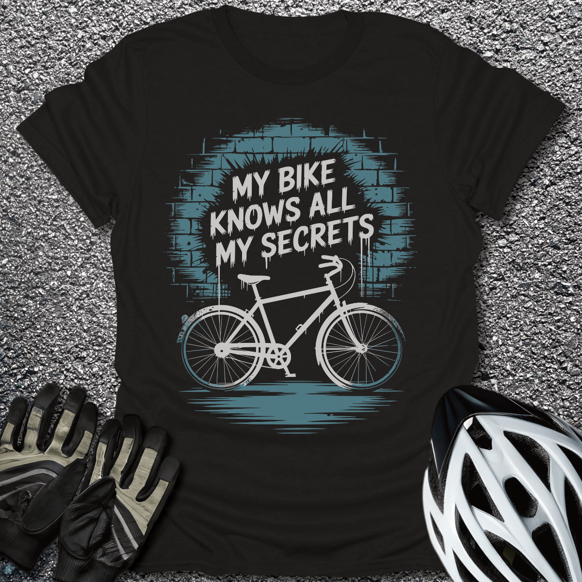 My Bike Knows T-Shirt in Black / S from CycleTees