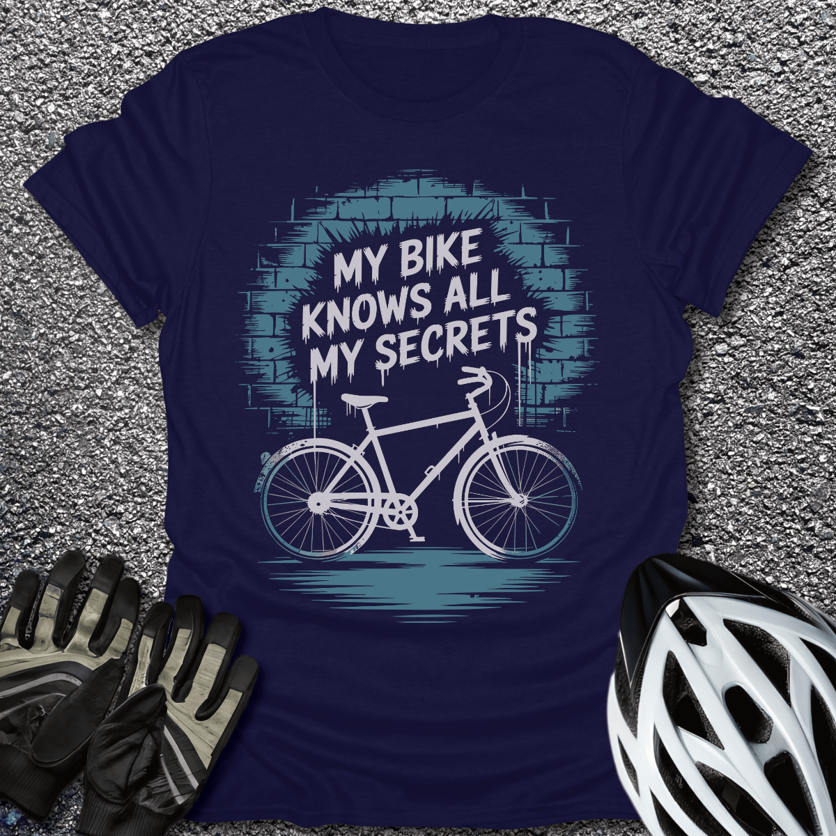 My Bike Knows T-Shirt in Navy / S from CycleTees