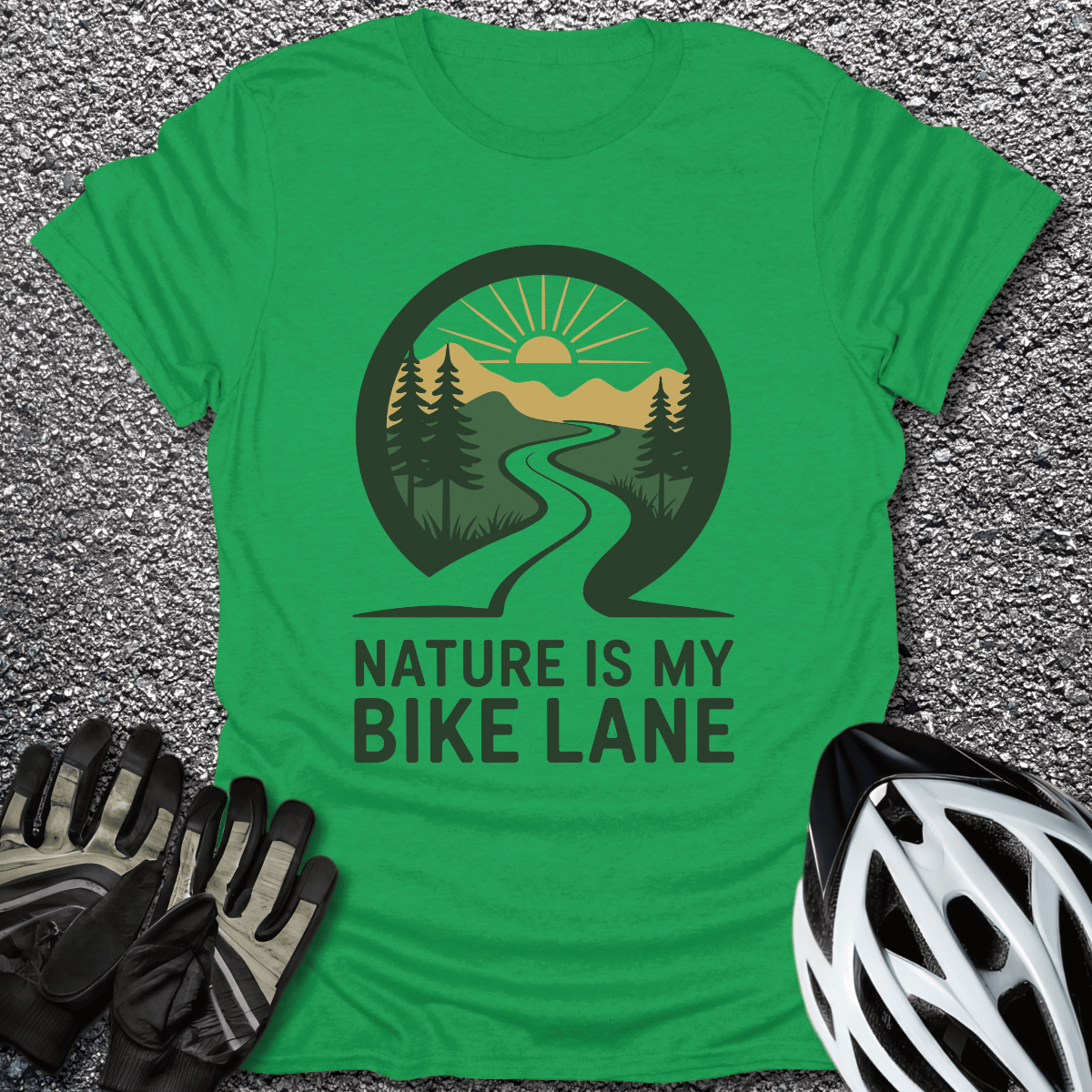 My Bike Lane T-Shirt in Irish Green / S from CycleTees