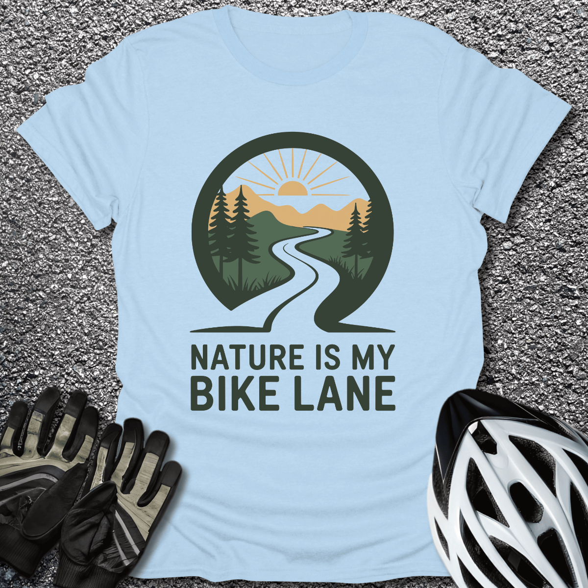 My Bike Lane T-Shirt in Light Blue / S from CycleTees
