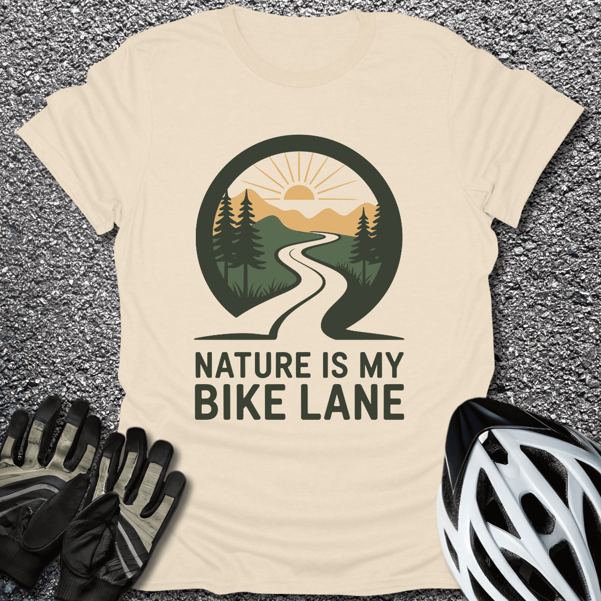 My Bike Lane T-Shirt in Natural / S from CycleTees