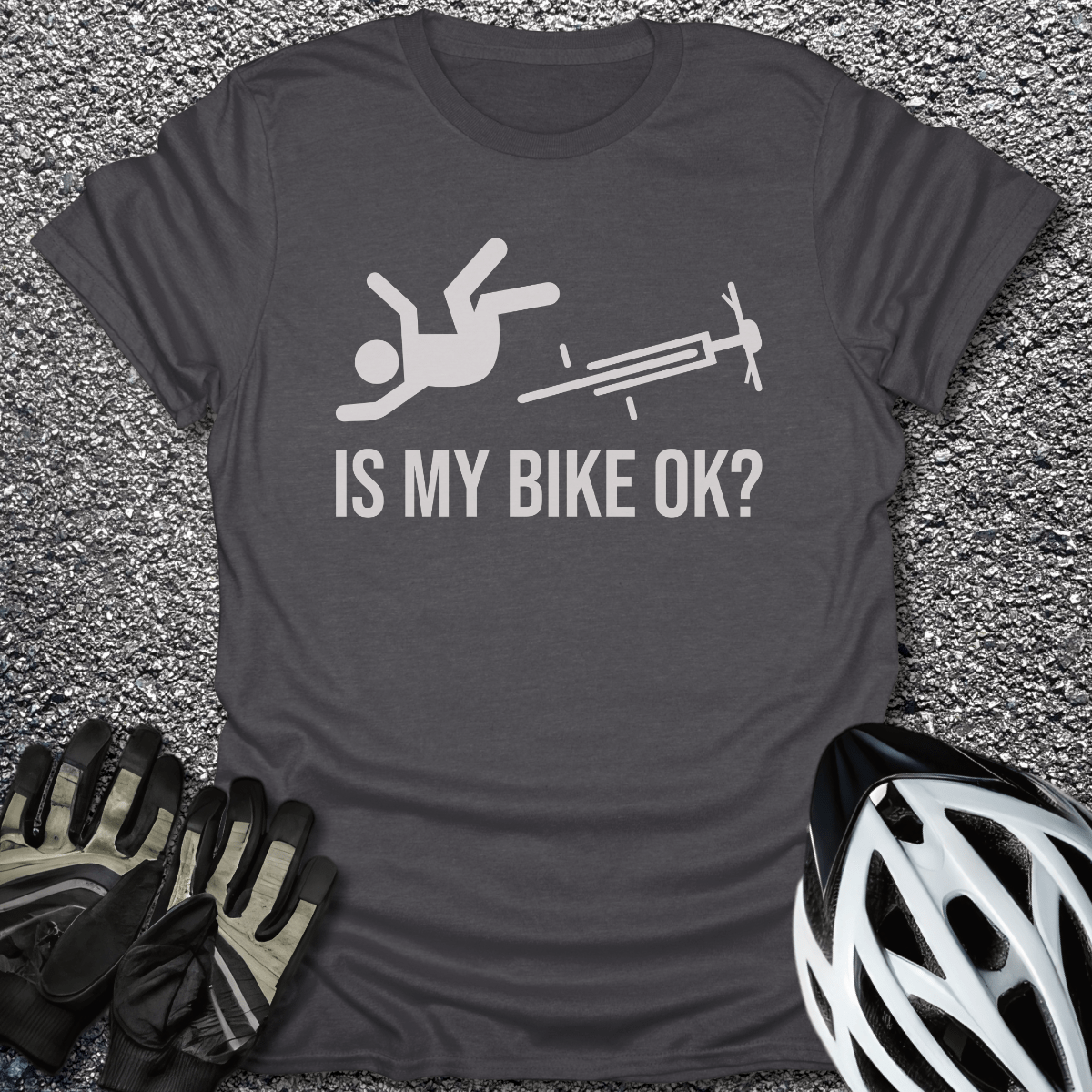 My Bike OK T-Shirt in Dark Heather / S from CycleTees