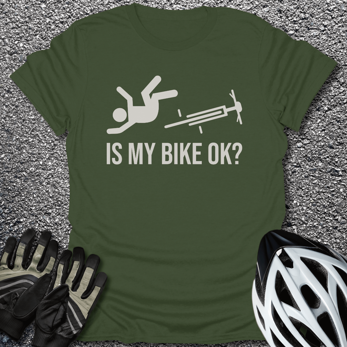 My Bike OK T-Shirt in Military Green / S from CycleTees