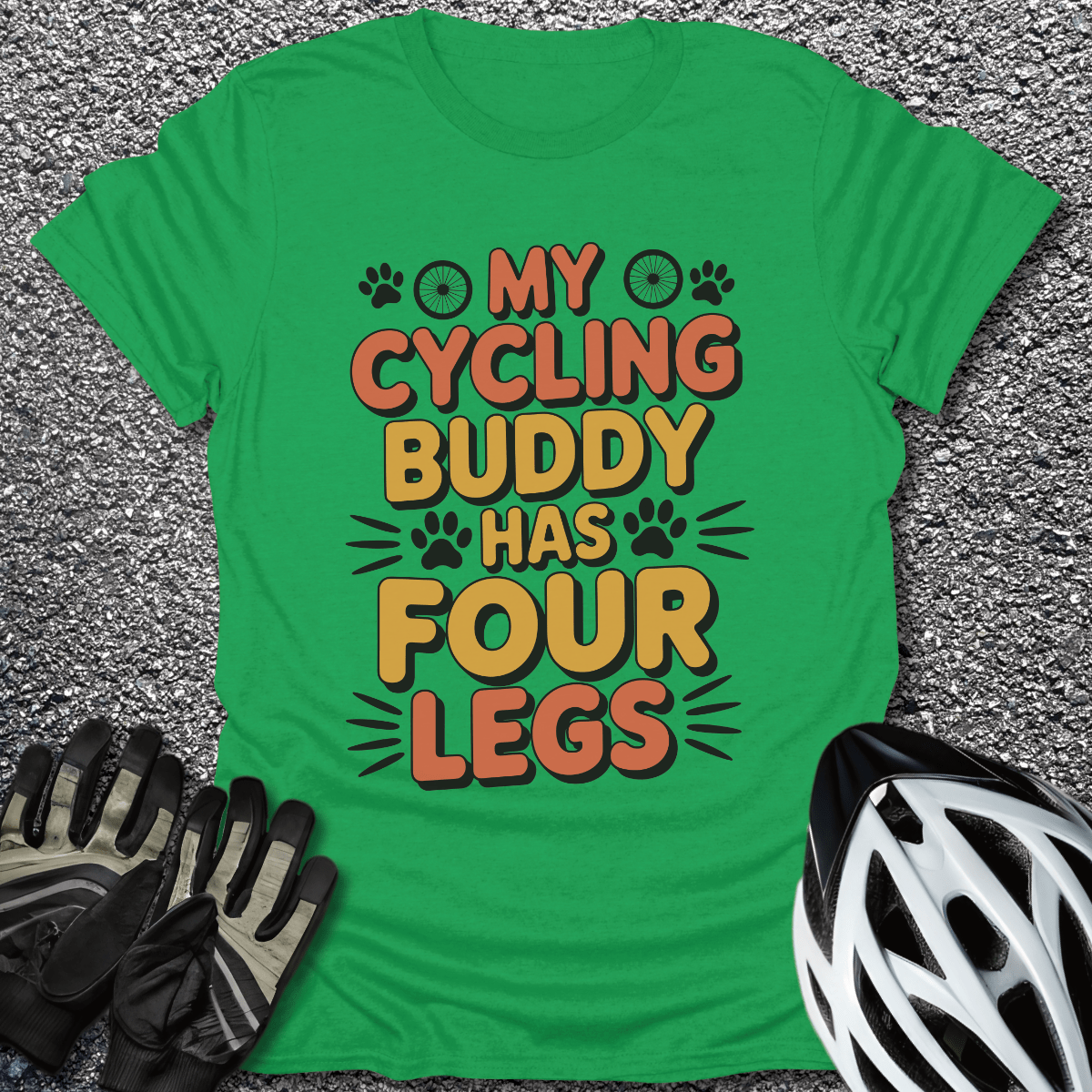 My Cycling Buddy T-Shirt in Irish Green / S from CycleTees