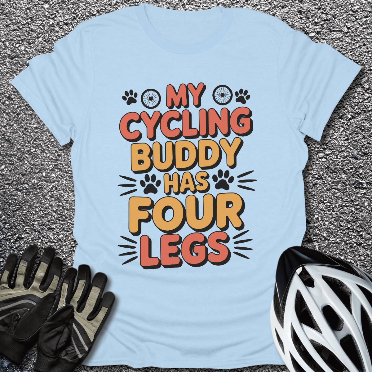 My Cycling Buddy T-Shirt in Light Blue / S from CycleTees