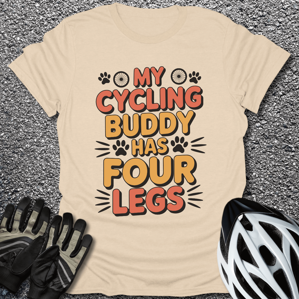 My Cycling Buddy T-Shirt in Sand / S from CycleTees
