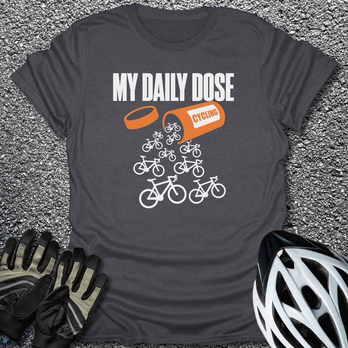 My Daily Dose T-Shirt in Dark Heather / S from CycleTees