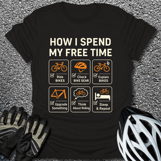 My Free Time T-Shirt in Black / S from CycleTees