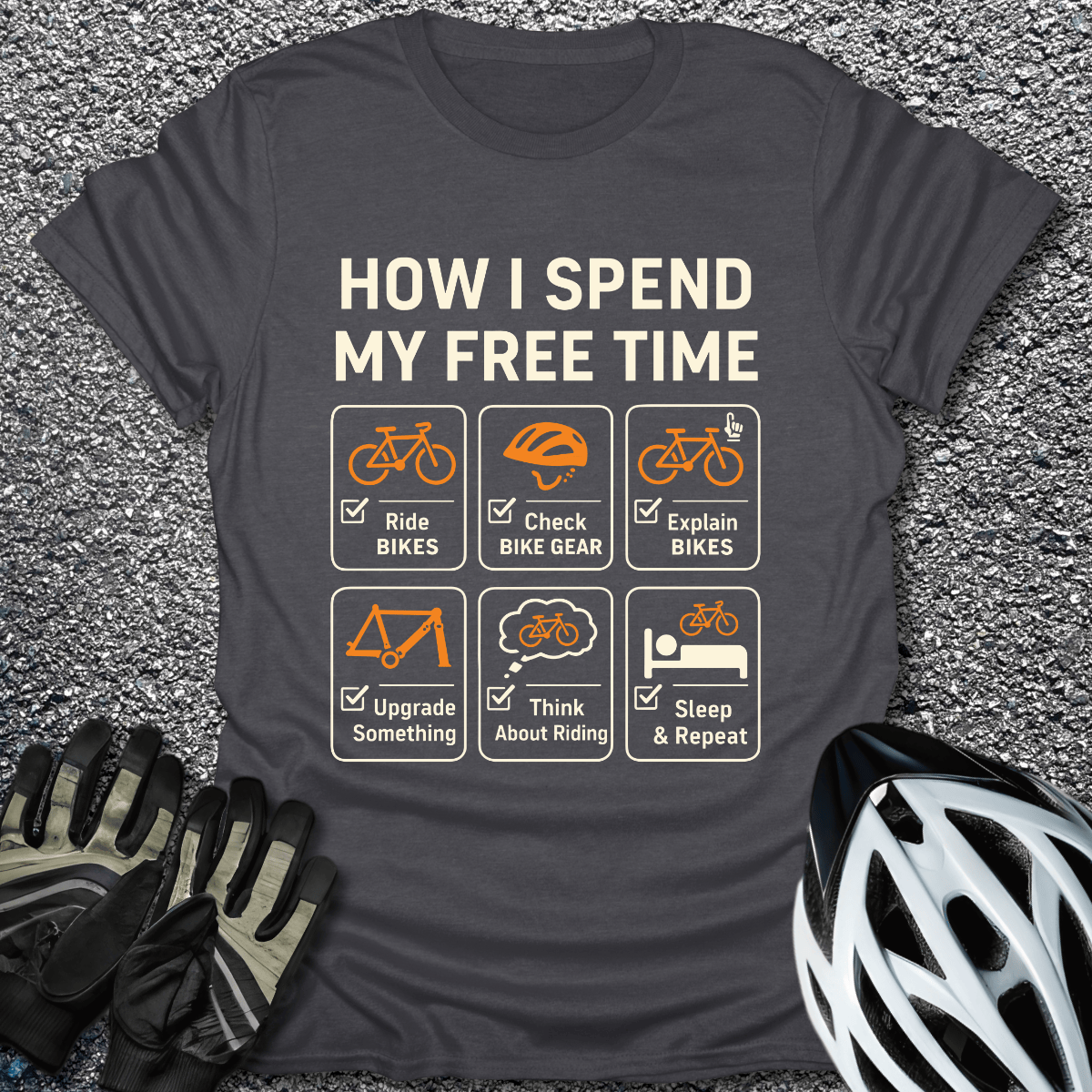 My Free Time T-Shirt in Dark Heather / S from CycleTees