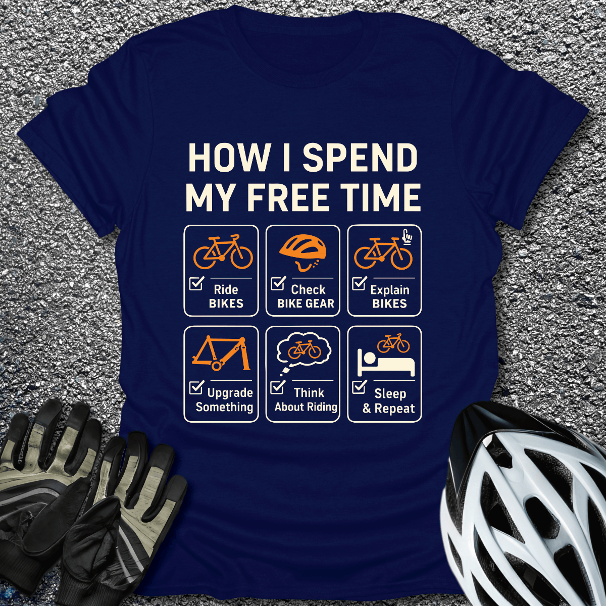 My Free Time T-Shirt in Navy / S from CycleTees