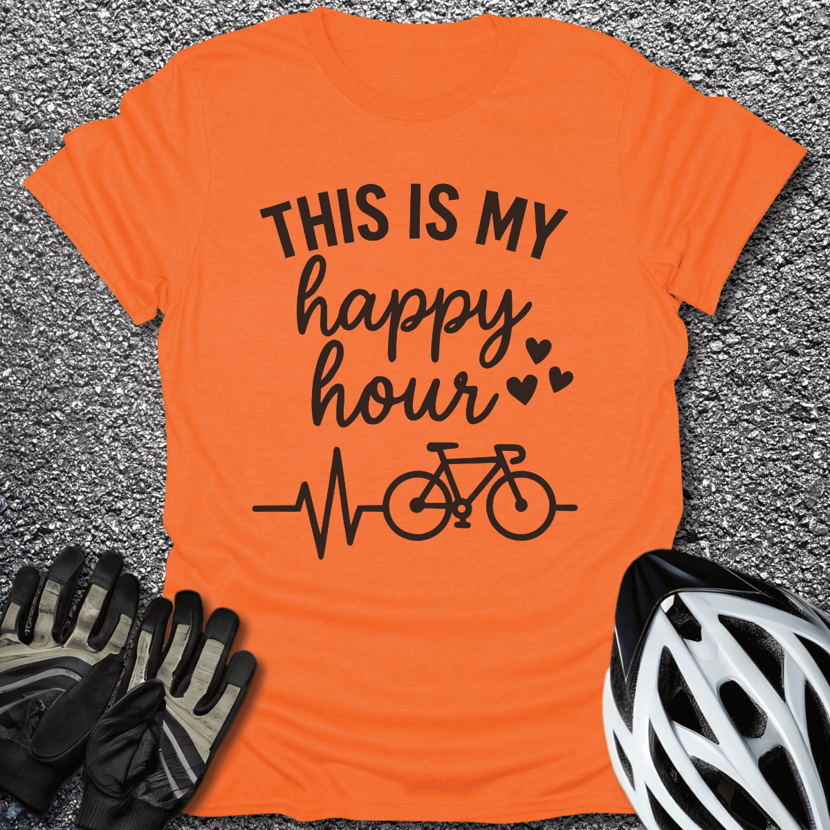 My Happy Hour T-Shirt in Orange / S from CycleTees