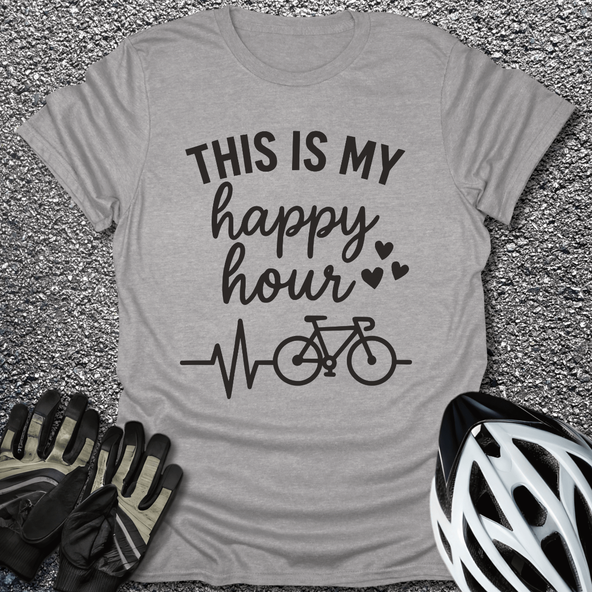 My Happy Hour T-Shirt in Sport Grey / S from CycleTees