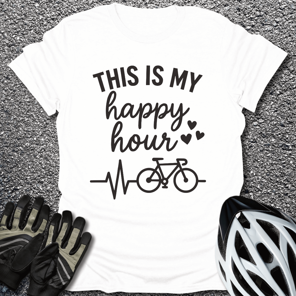 My Happy Hour T-Shirt in White / S from CycleTees
