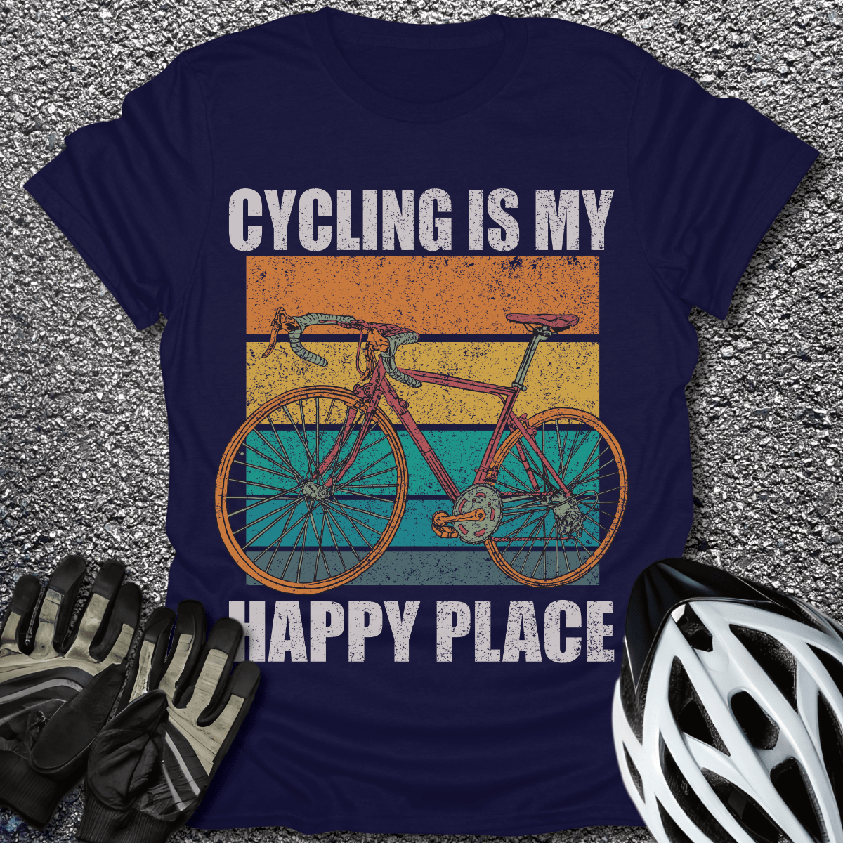 My Happy Place T-Shirt in Navy / S from CycleTees