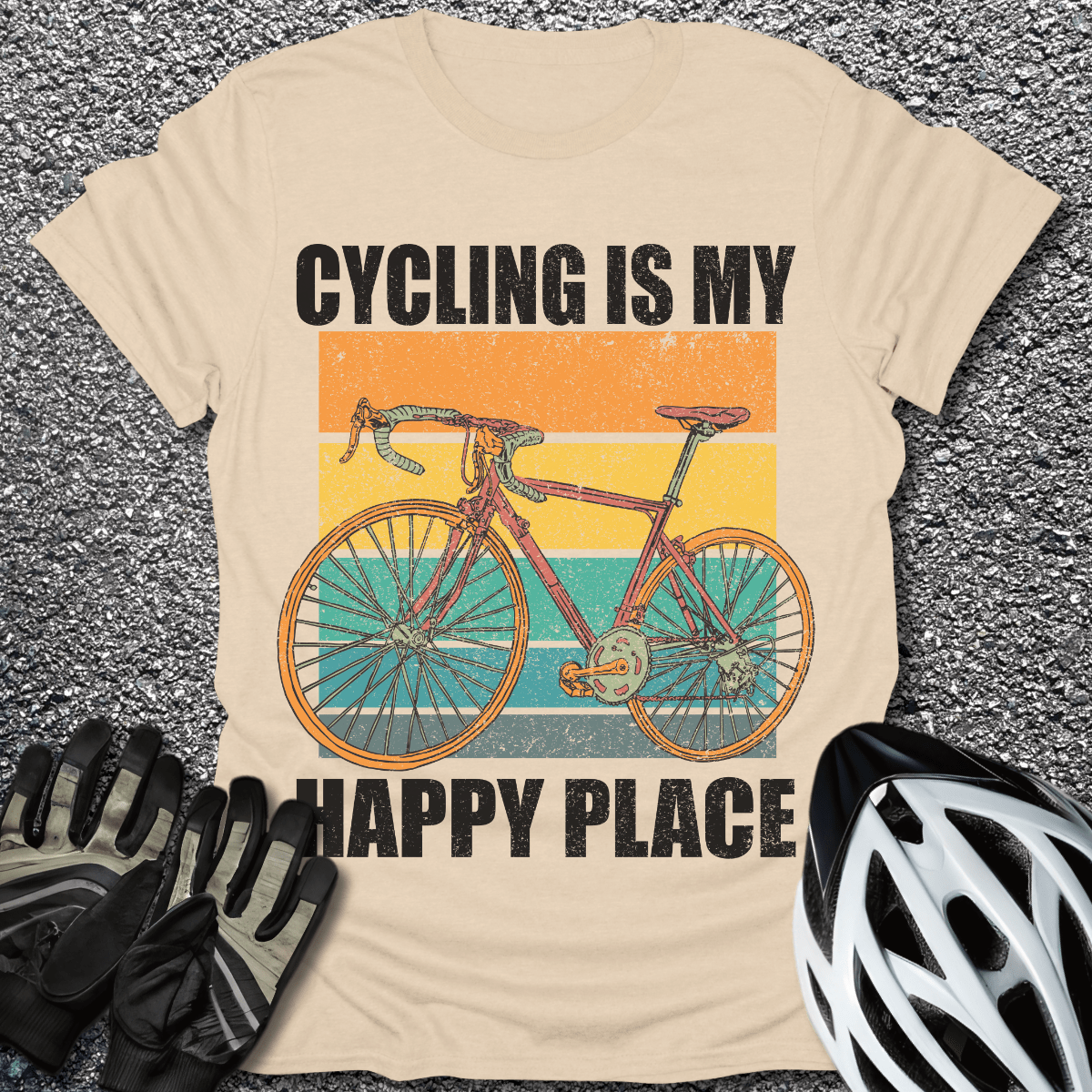 My Happy Place T-Shirt in Sand / S from CycleTees