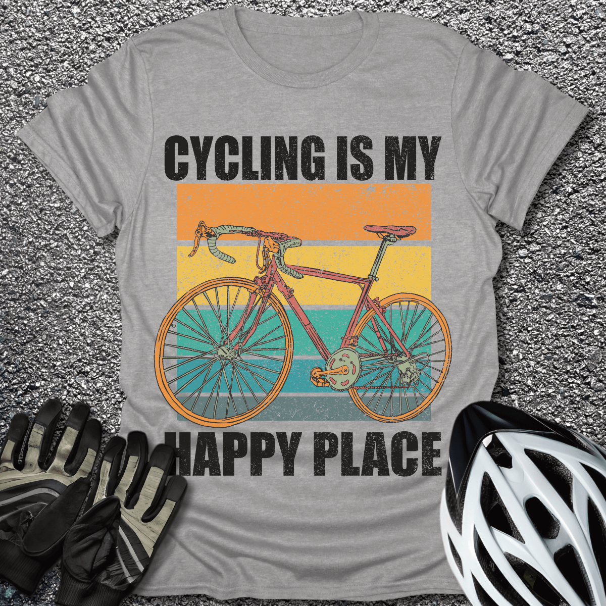My Happy Place T-Shirt in Sport Grey / S from CycleTees